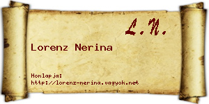 Lorenz Nerina névjegykártya